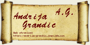 Andrija Grandić vizit kartica